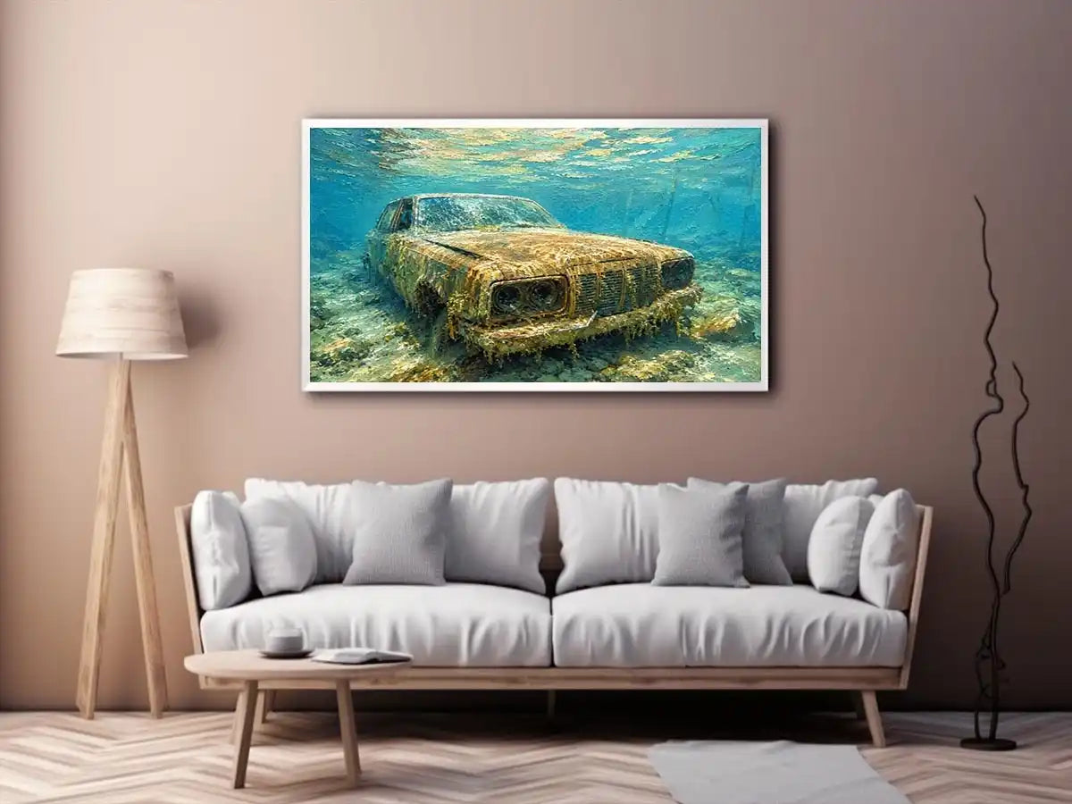 Underwater Car Canvas Print