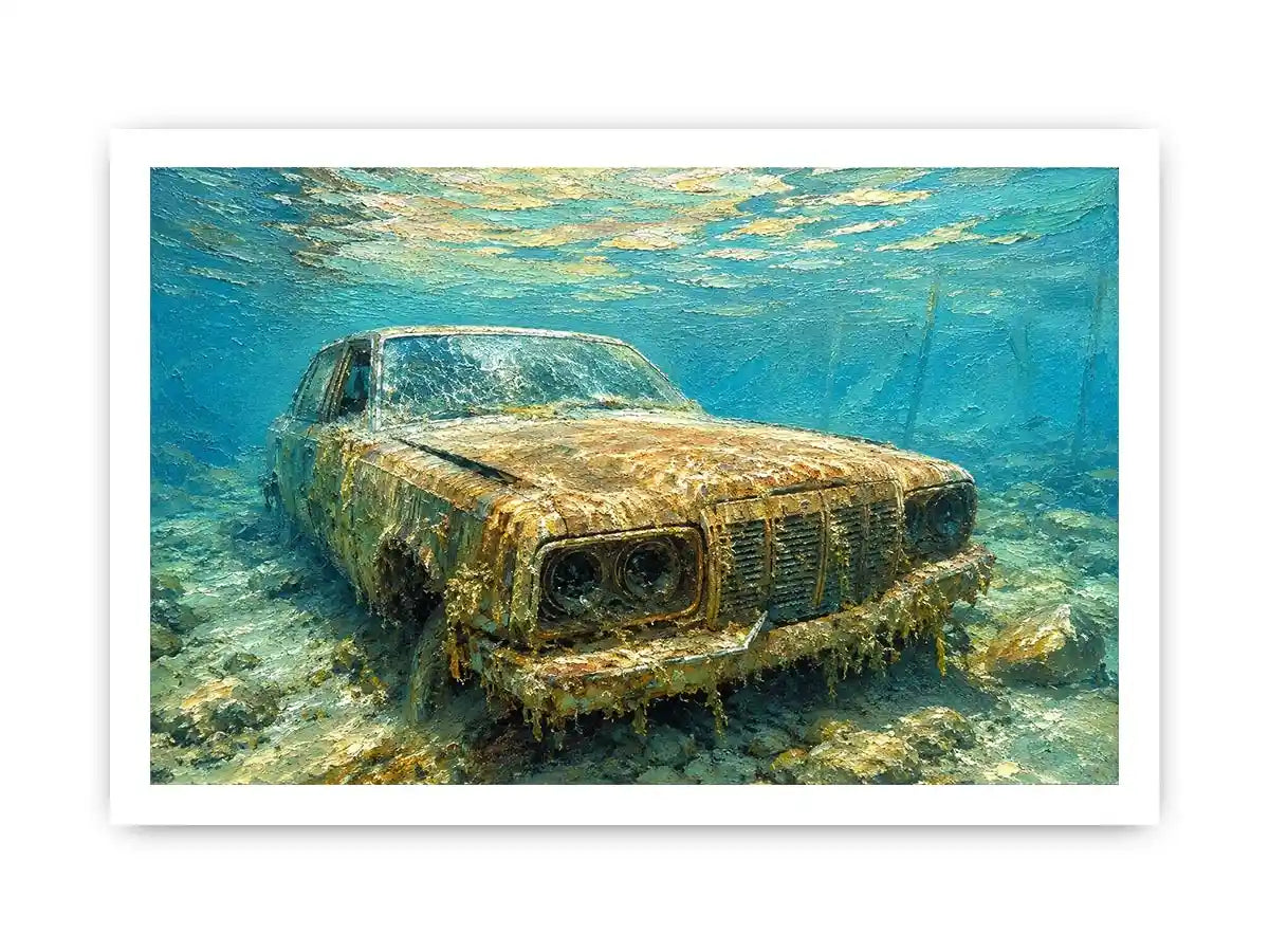 Underwater Car Canvas Print
