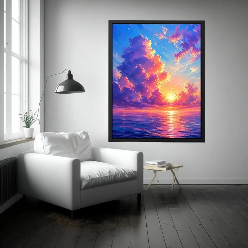 Cloudy beach Canvas Print