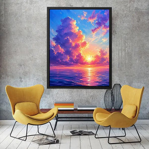 Cloudy beach Canvas Print