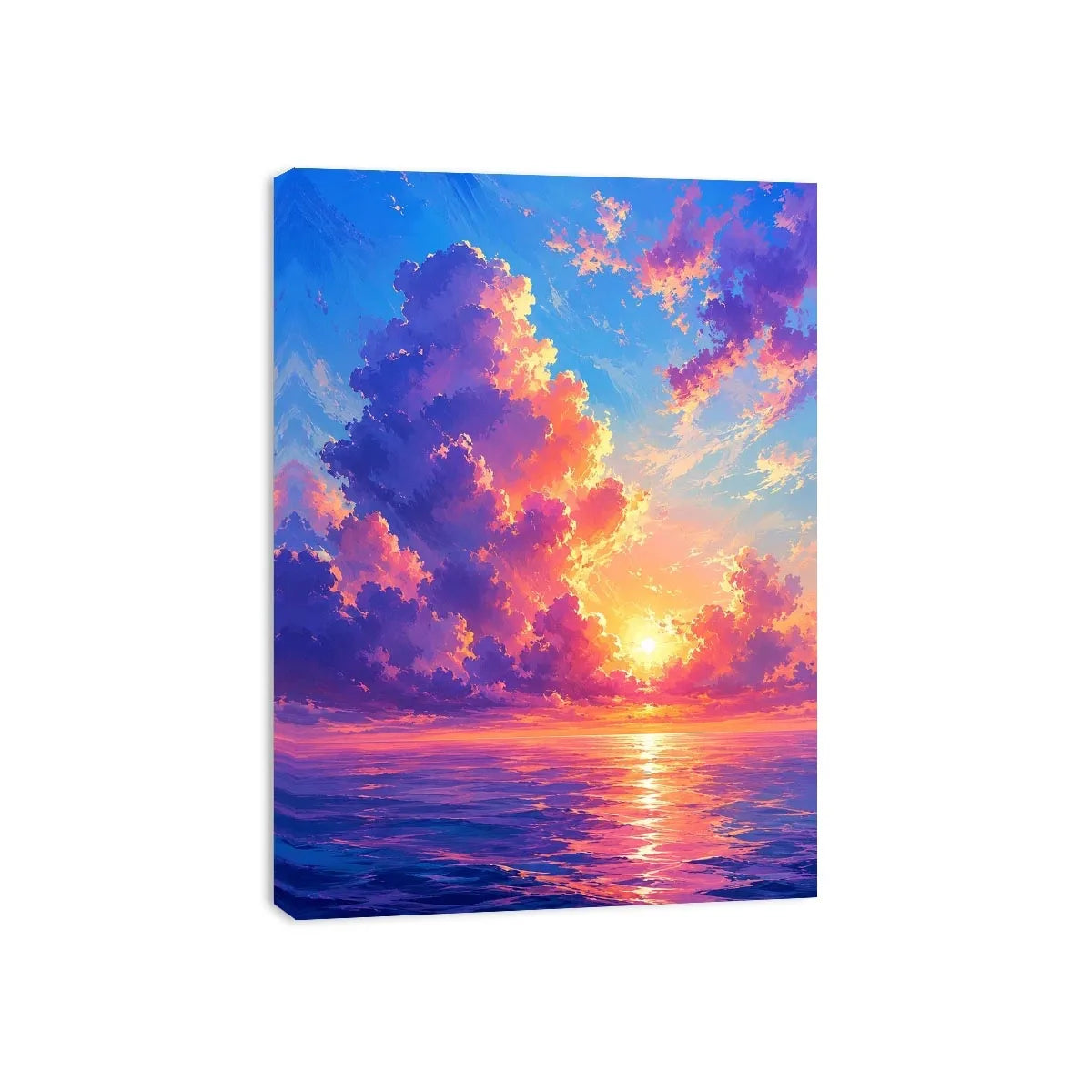 Cloudy beach Canvas Print