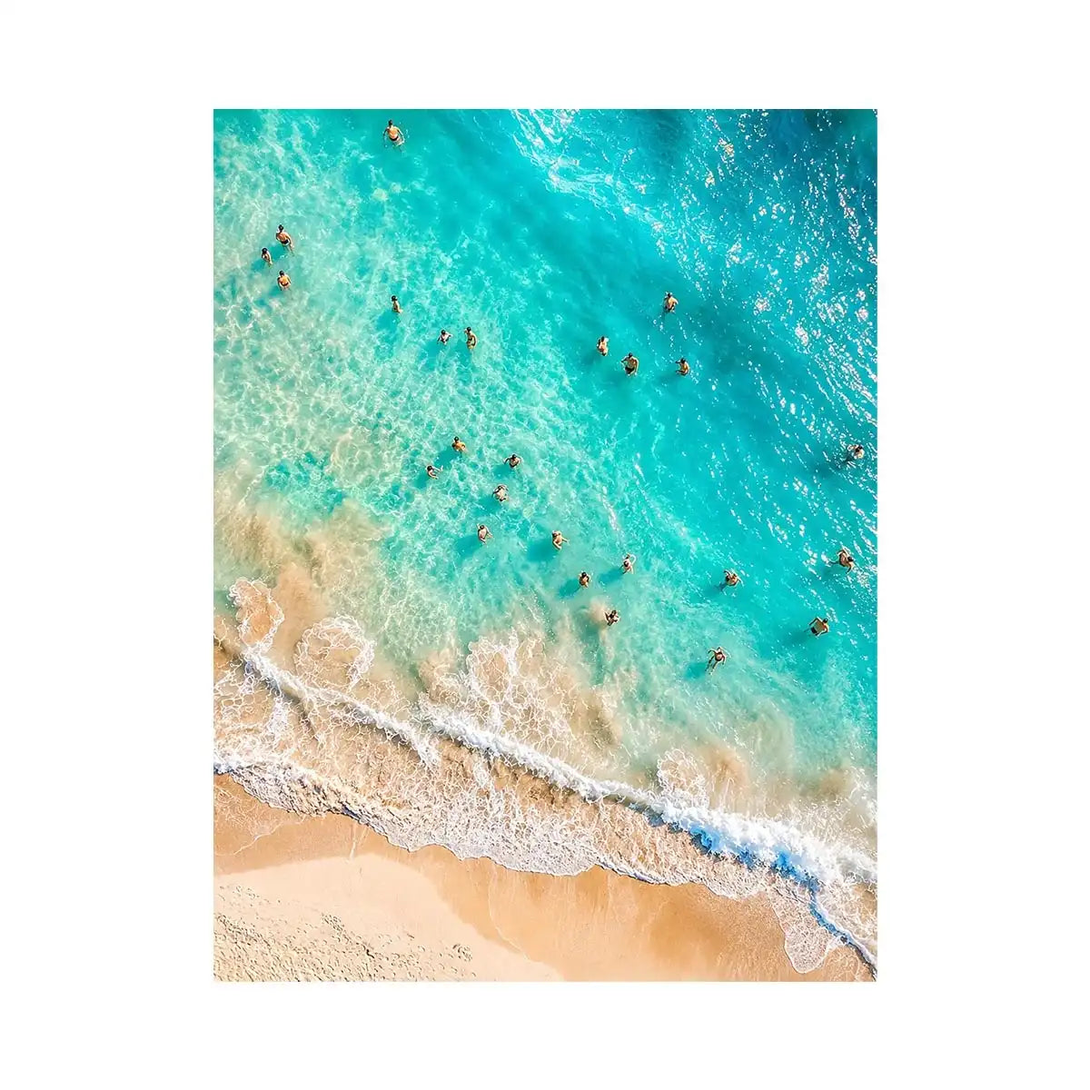 Swimming on Beach Canvas Print
