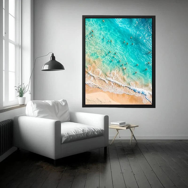 Swimming on Beach Canvas Print