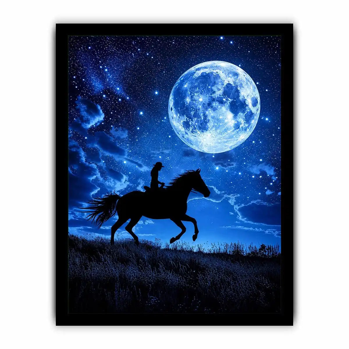 Riding Horse Moon Canvas Print