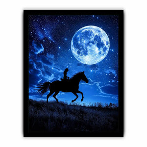 Riding Horse Moon Canvas Print