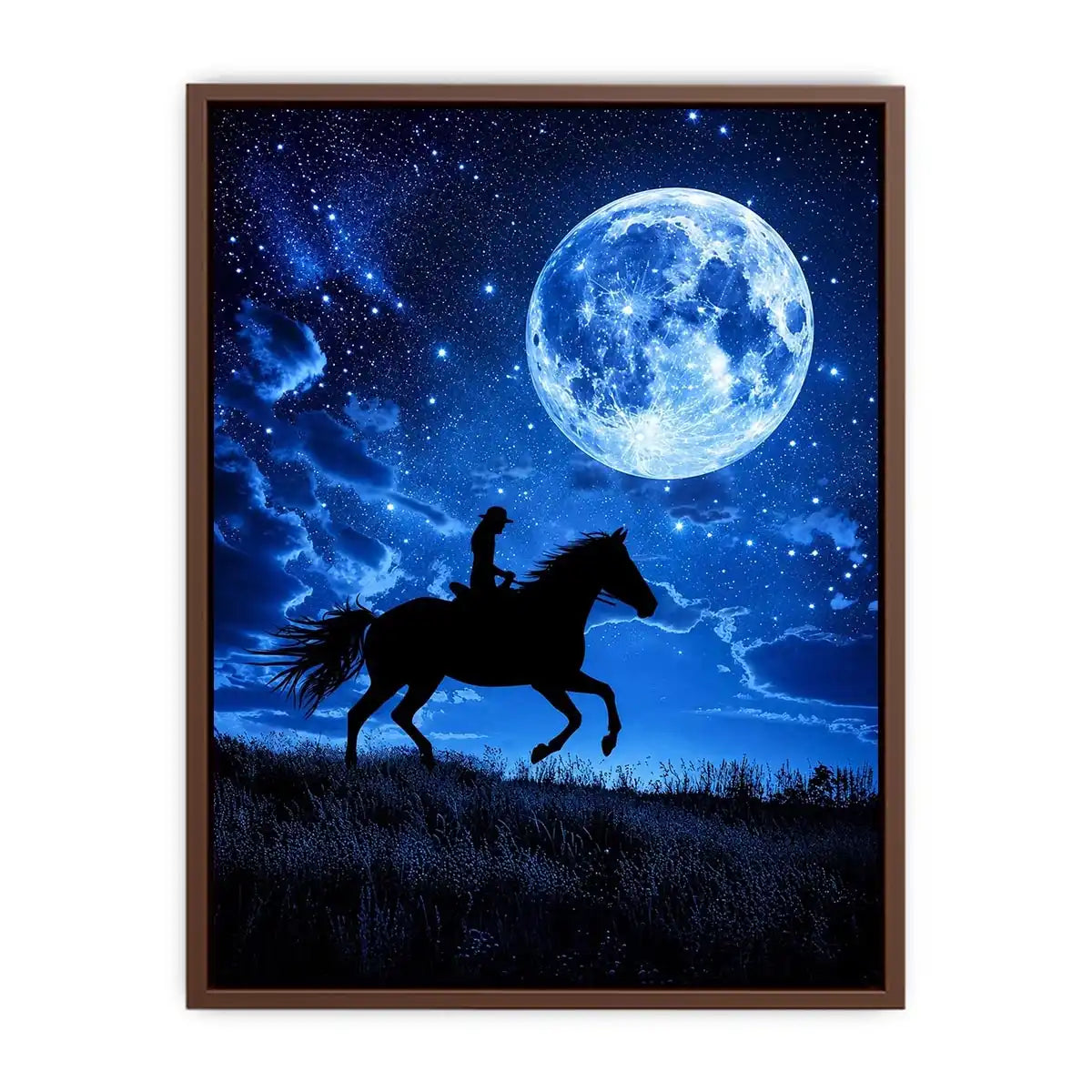 Riding Horse Moon Canvas Print