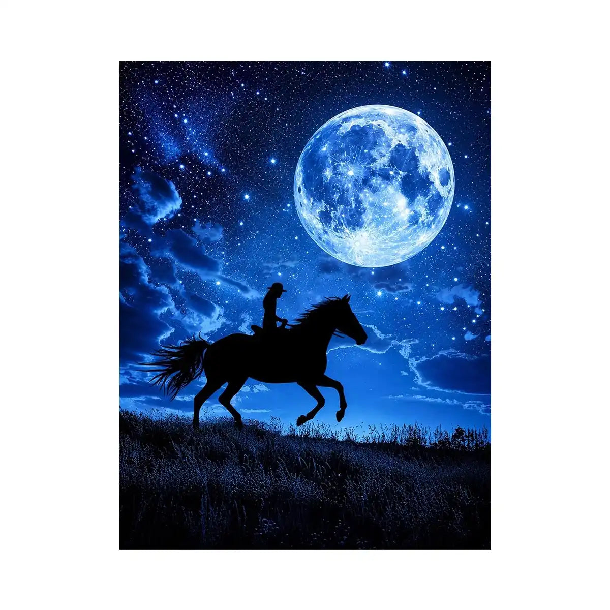 Riding Horse Moon Canvas Print