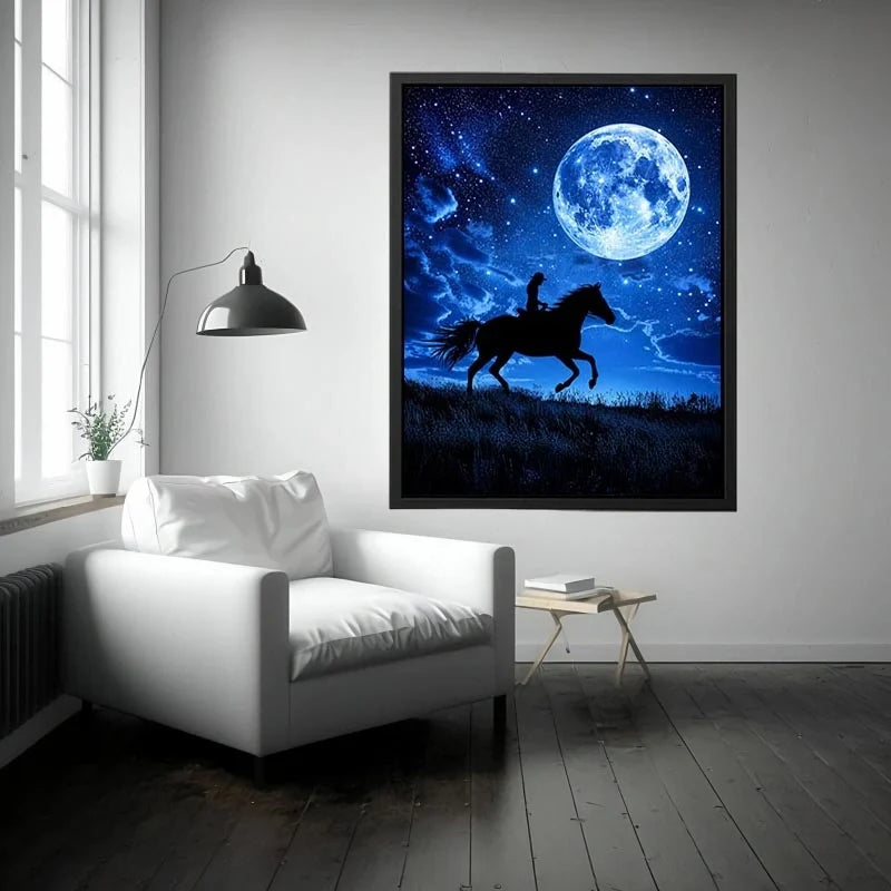 Riding Horse Moon Canvas Print