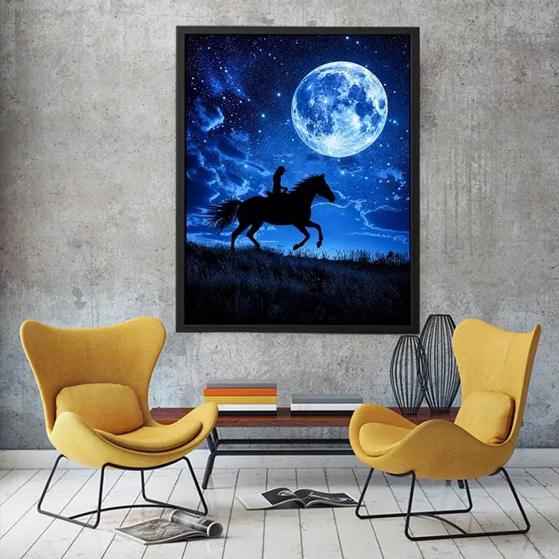 Riding Horse Moon Canvas Print