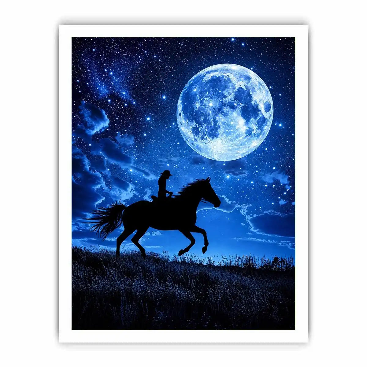 Riding Horse Moon Canvas Print