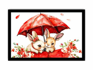 Watercolor Bunnies Canvas Print