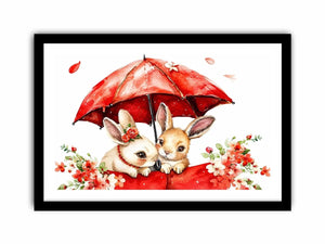Watercolor Bunnies Canvas Print