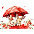 Watercolor Bunnies Canvas Print