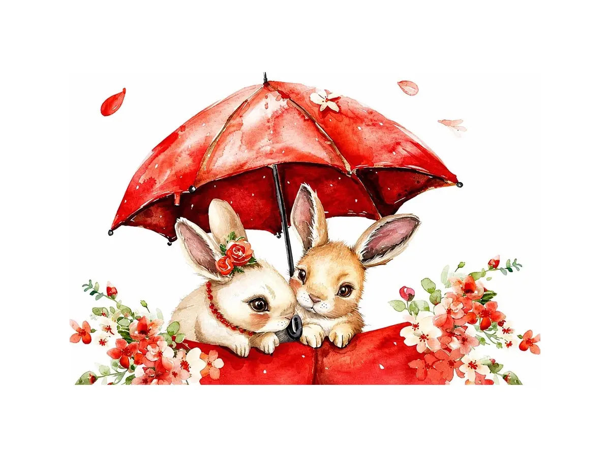 Watercolor Bunnies Canvas Print
