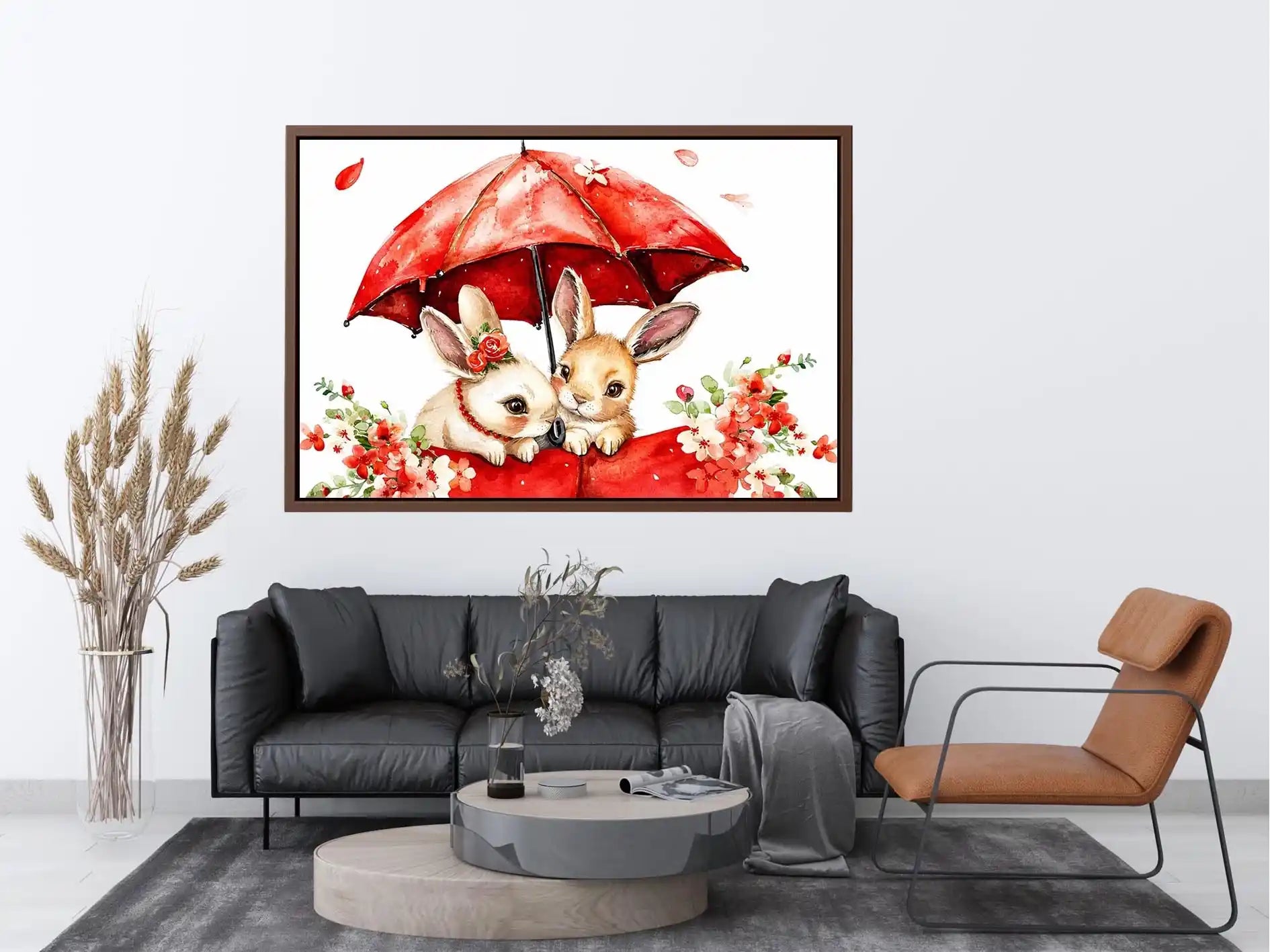 Watercolor Bunnies Canvas Print