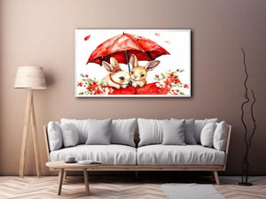 Watercolor Bunnies Canvas Print