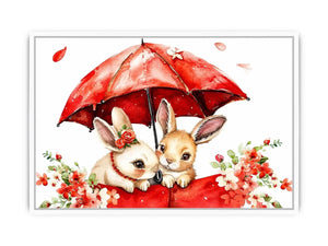 Watercolor Bunnies Canvas Print