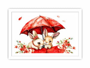 Watercolor Bunnies Canvas Print