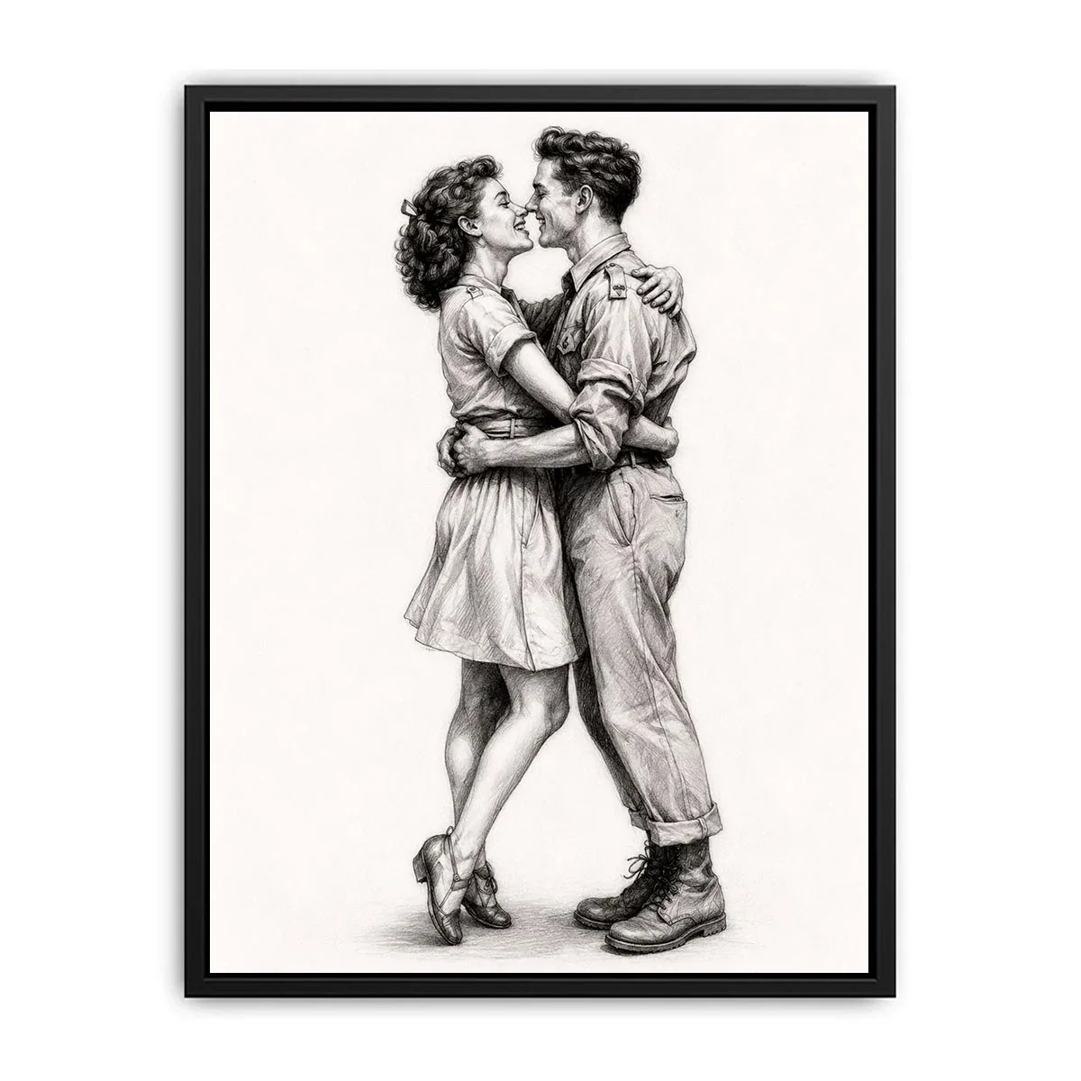 Couple Kiss Canvas Print