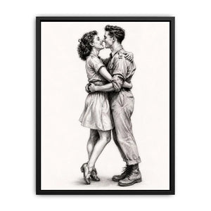 Couple Kiss Canvas Print