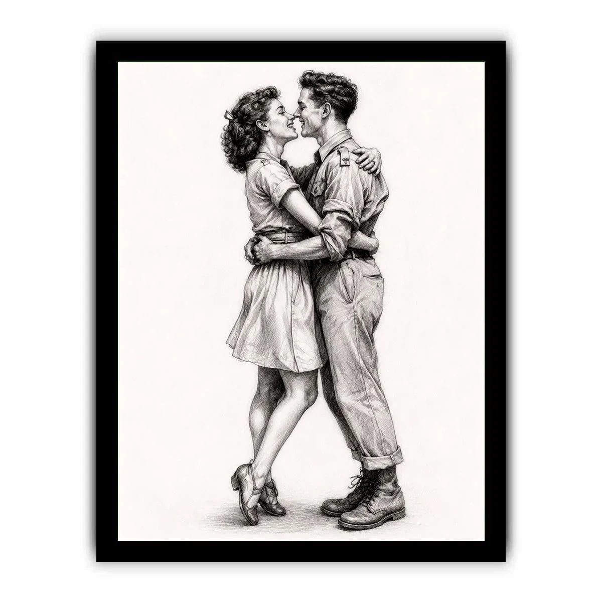 Couple Kiss Canvas Print