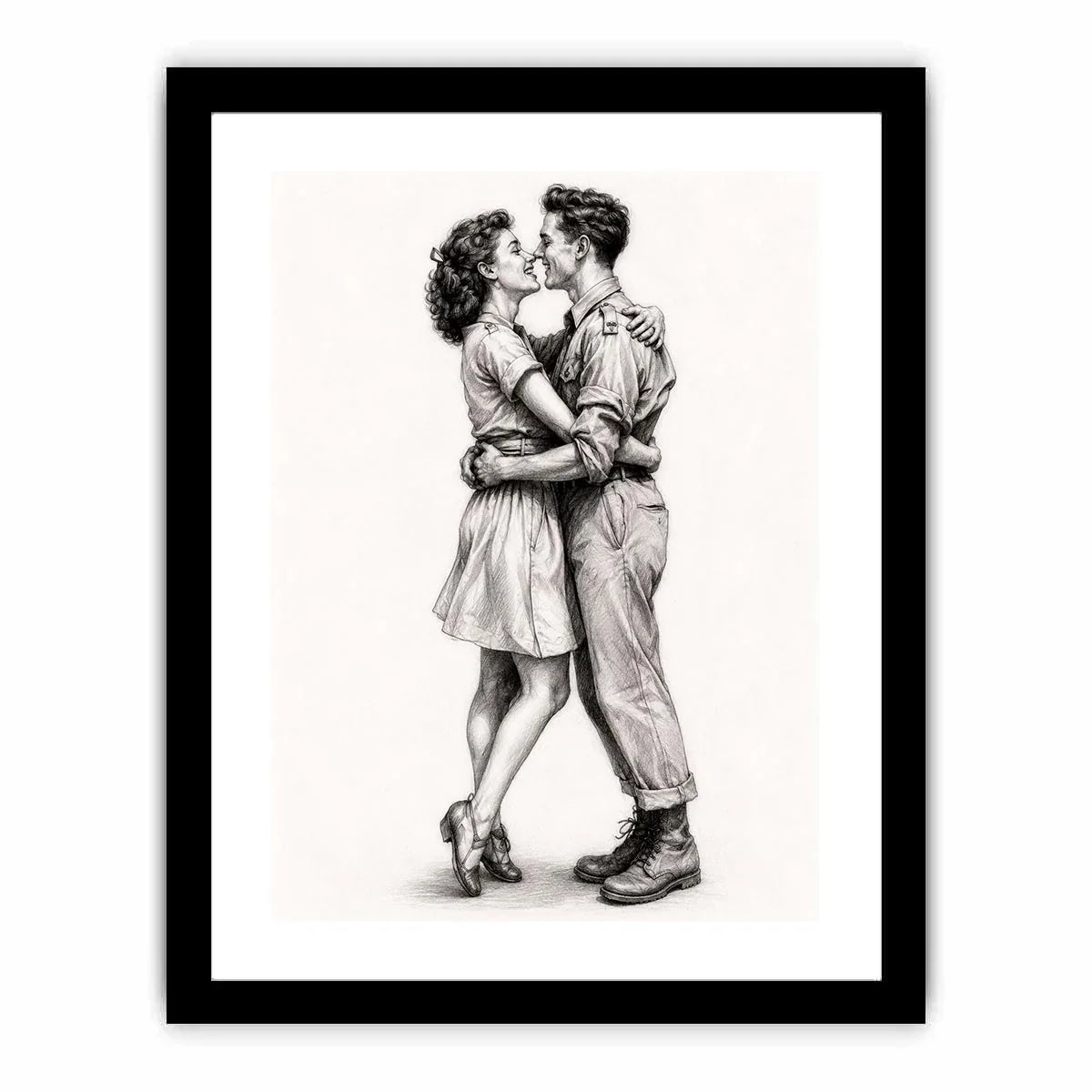 Couple Kiss Canvas Print