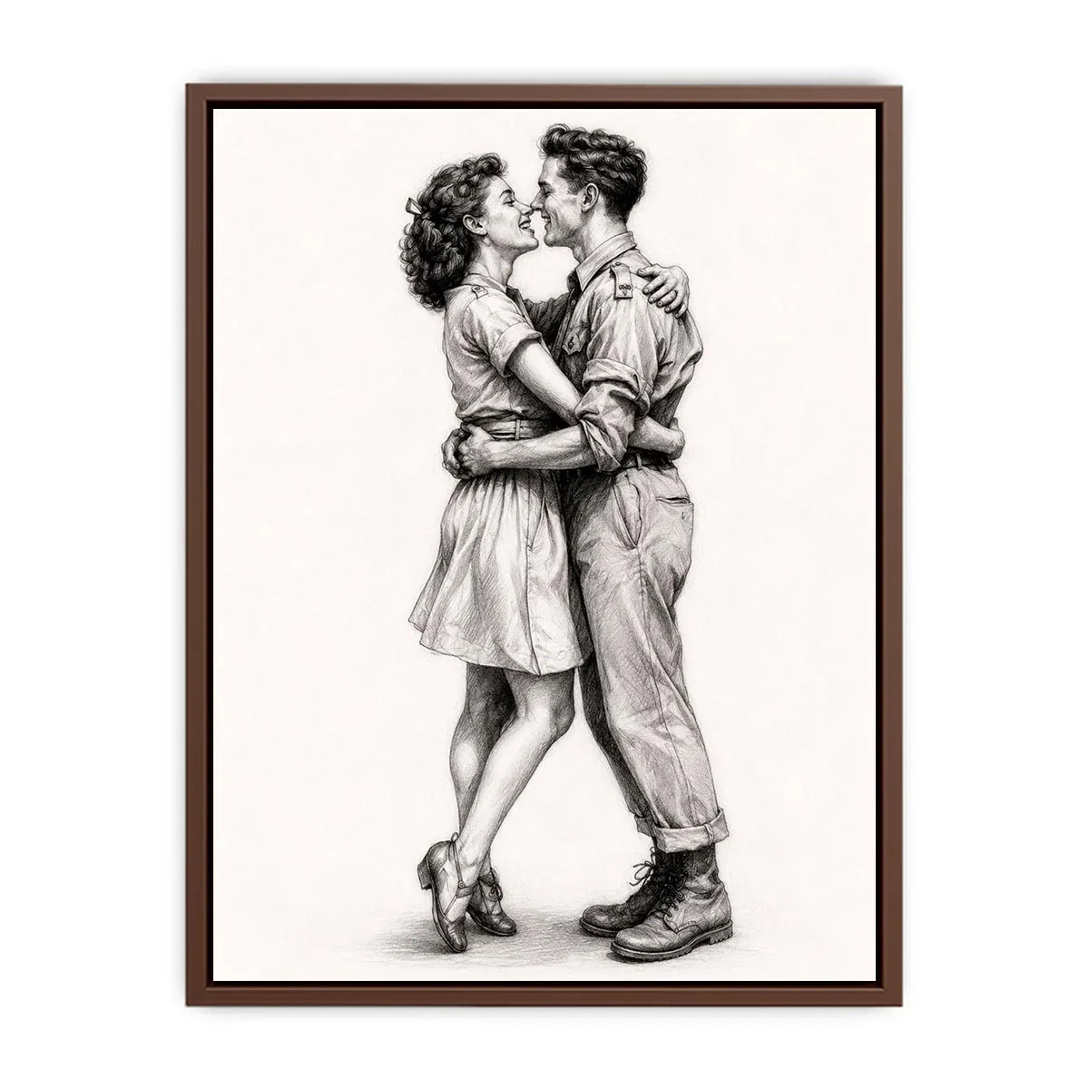 Couple Kiss Canvas Print