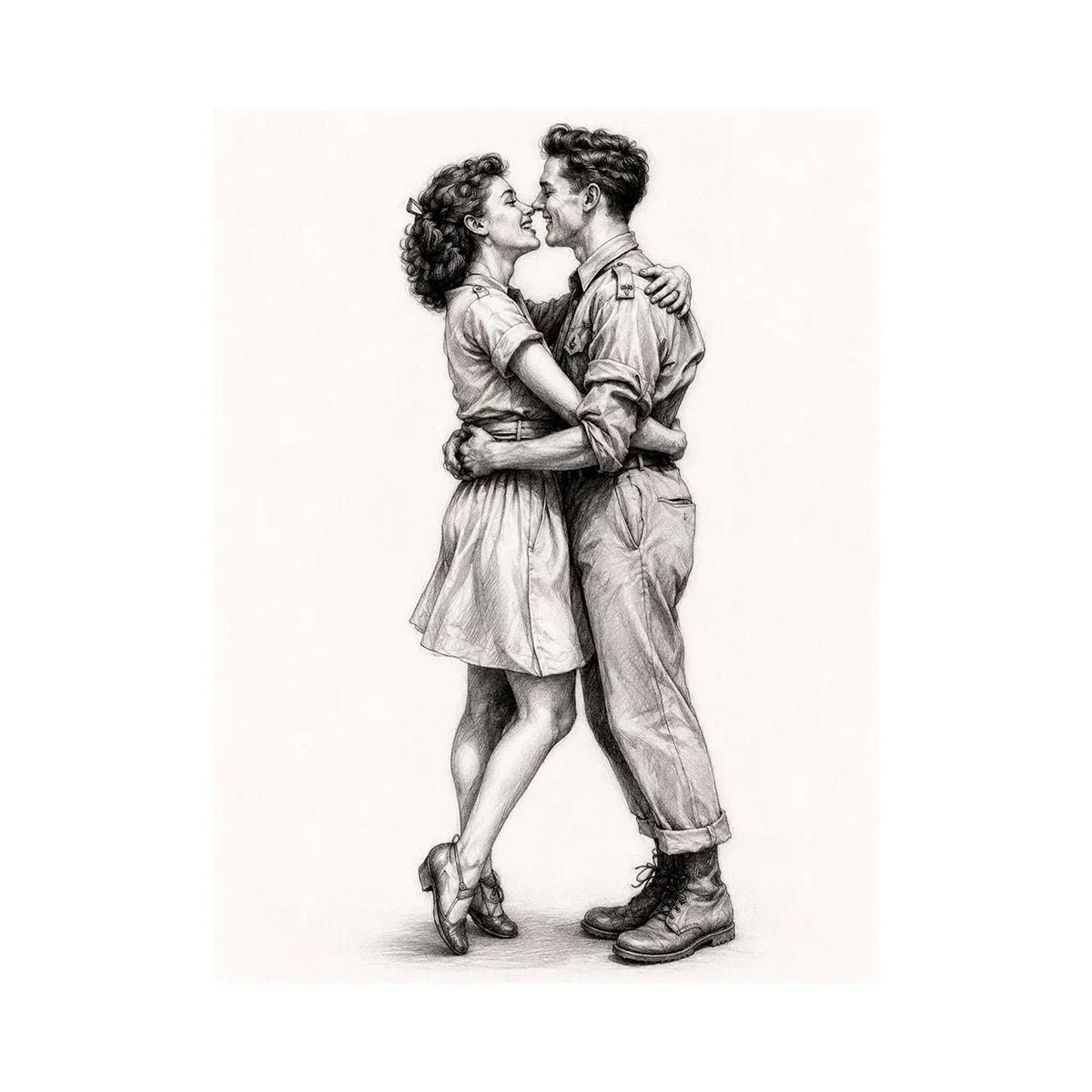 Couple Kiss Canvas Print