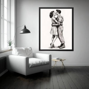 Couple Kiss Canvas Print