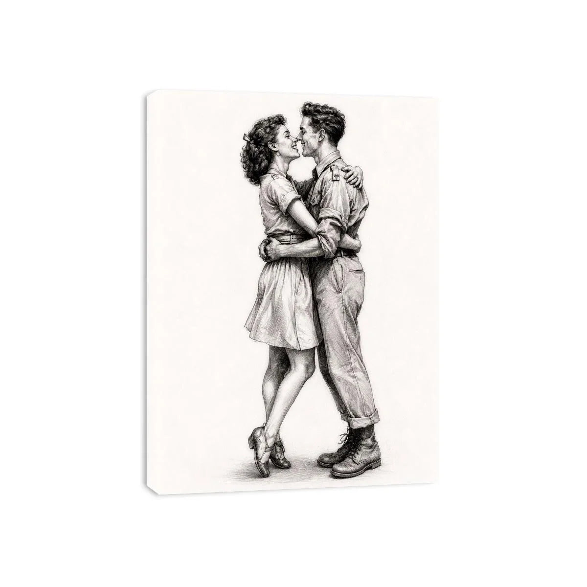 Couple Kiss Canvas Print
