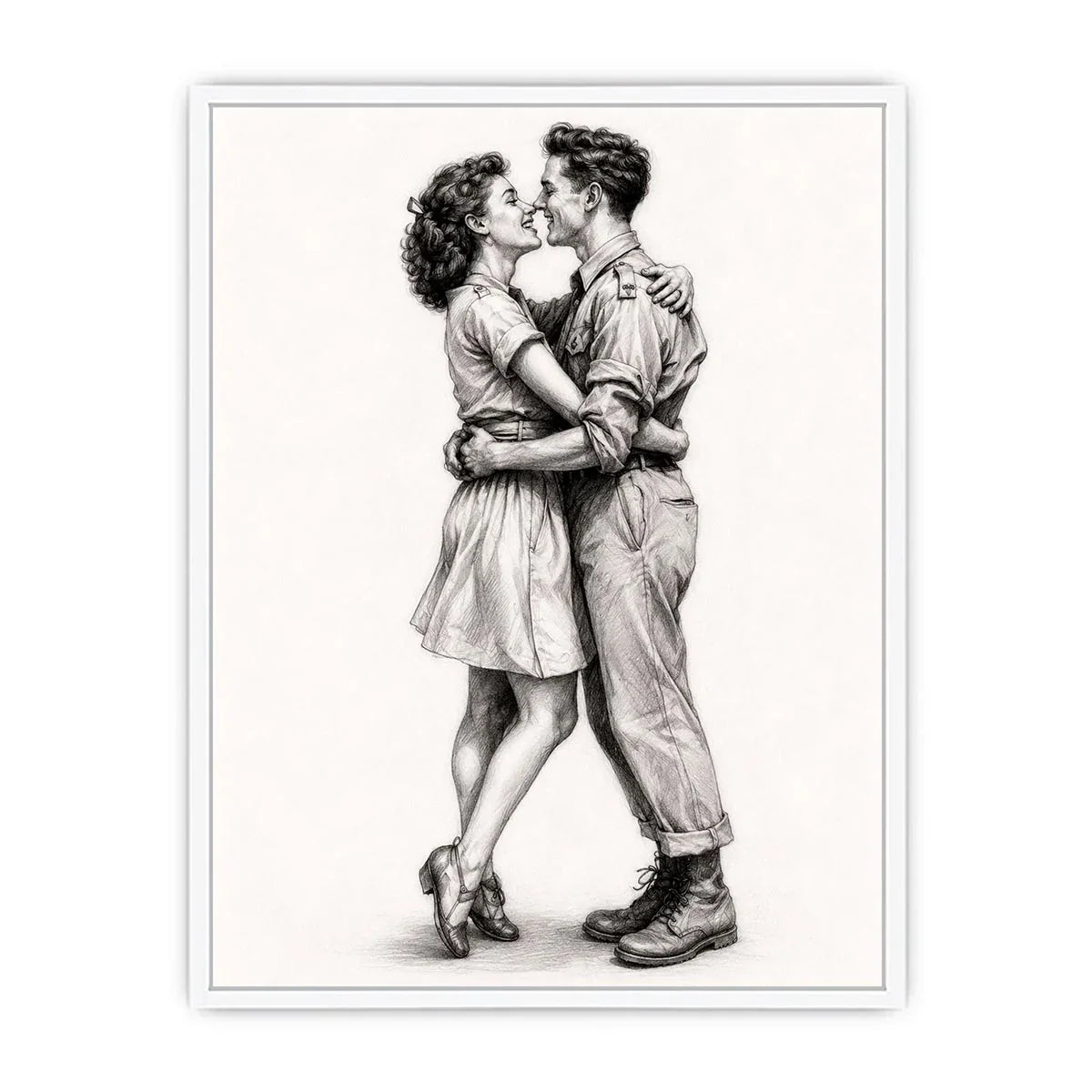 Couple Kiss Canvas Print