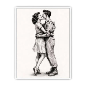 Couple Kiss Canvas Print