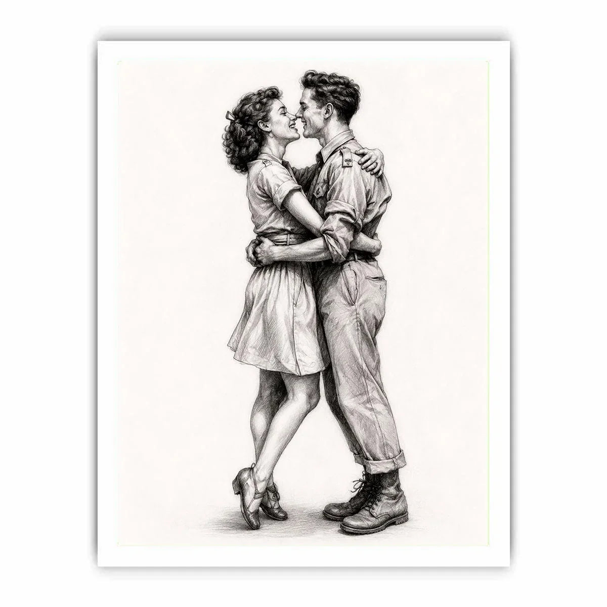 Couple Kiss Canvas Print