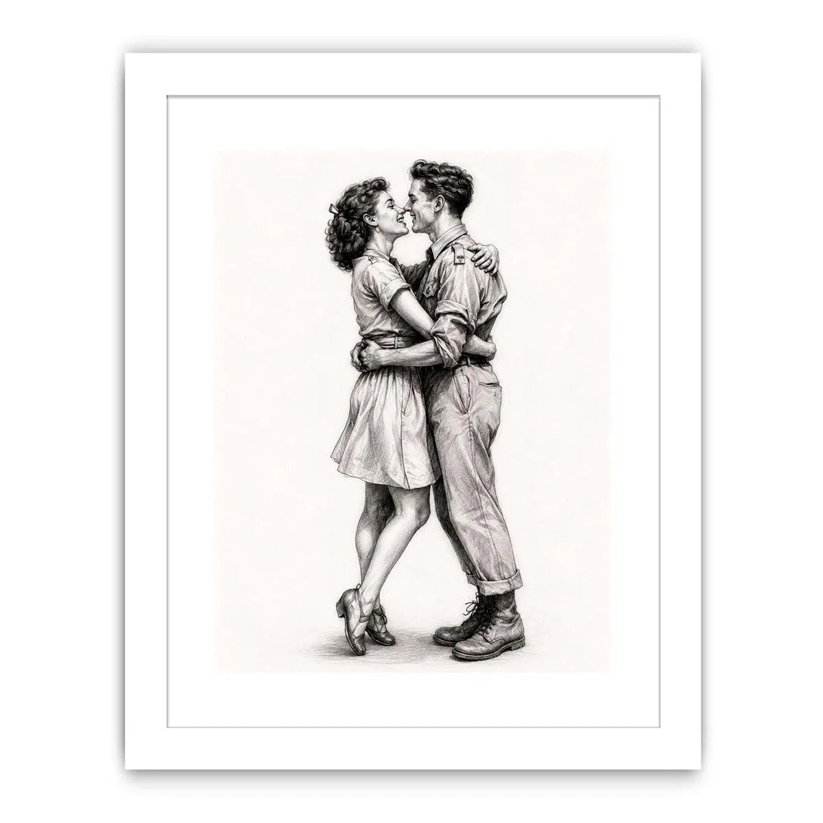Couple Kiss Canvas Print