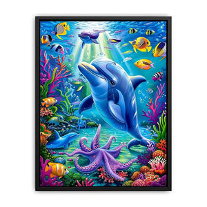Joyful Dolphin Canvas Print