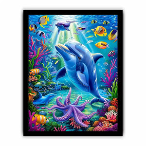 Joyful Dolphin Canvas Print