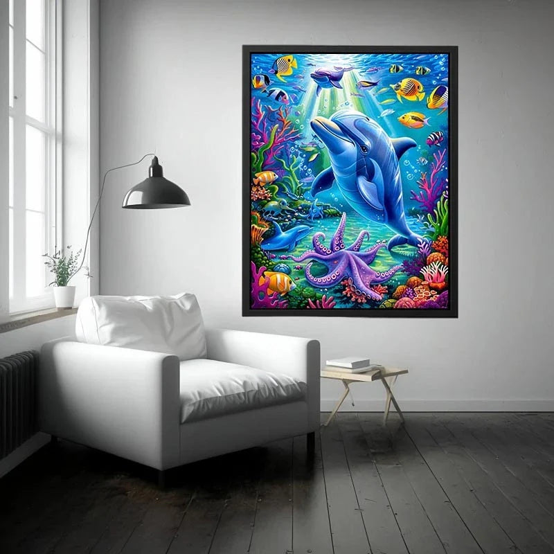 Joyful Dolphin Canvas Print