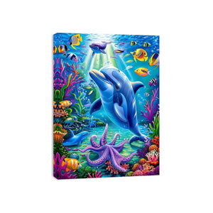 Joyful Dolphin Canvas Print