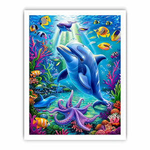 Joyful Dolphin Canvas Print