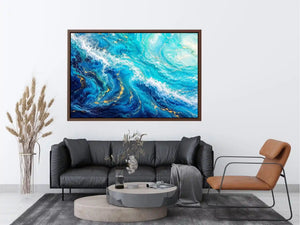 Teal ocean Canvas Print