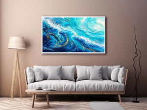 Teal ocean Canvas Print
