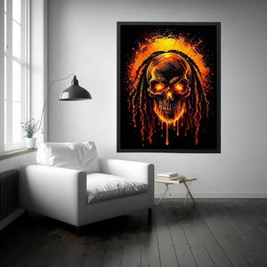 Fire Skull Canvas Print