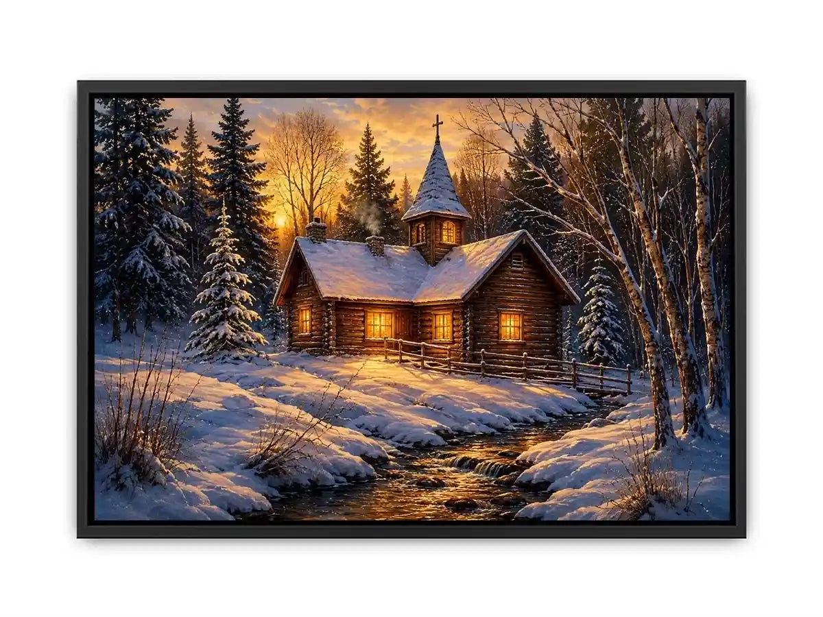 Chruch In Woods Canvas Print