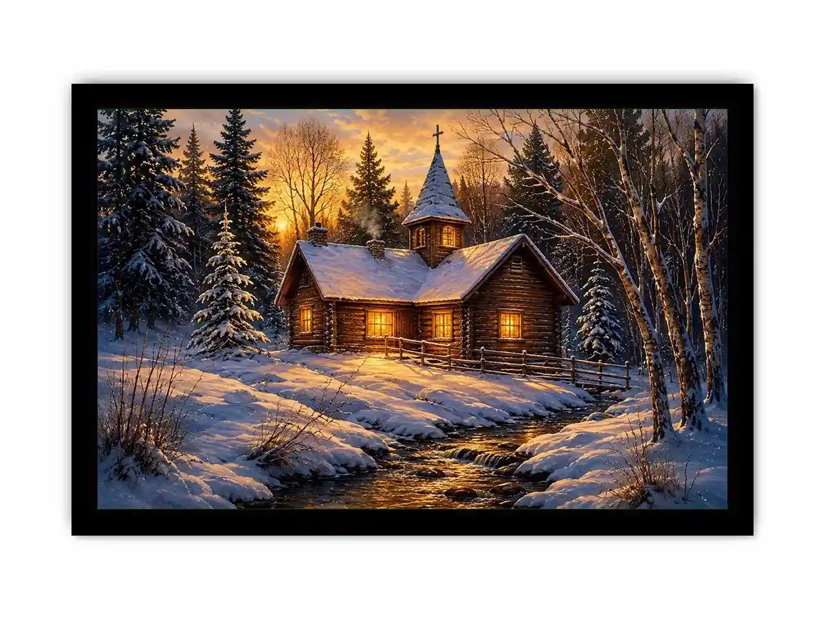 Chruch In Woods Canvas Print