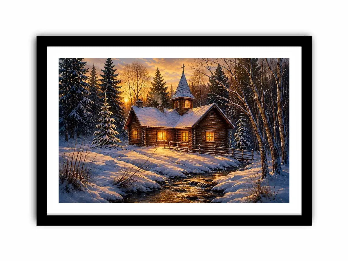 Chruch In Woods Canvas Print