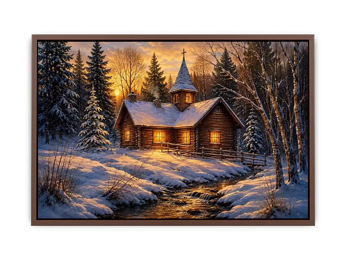 Chruch In Woods Canvas Print