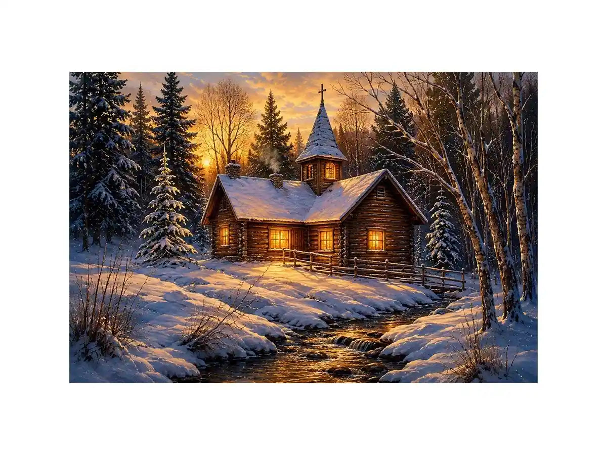 Chruch In Woods Canvas Print