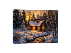 Chruch In Woods Canvas Print