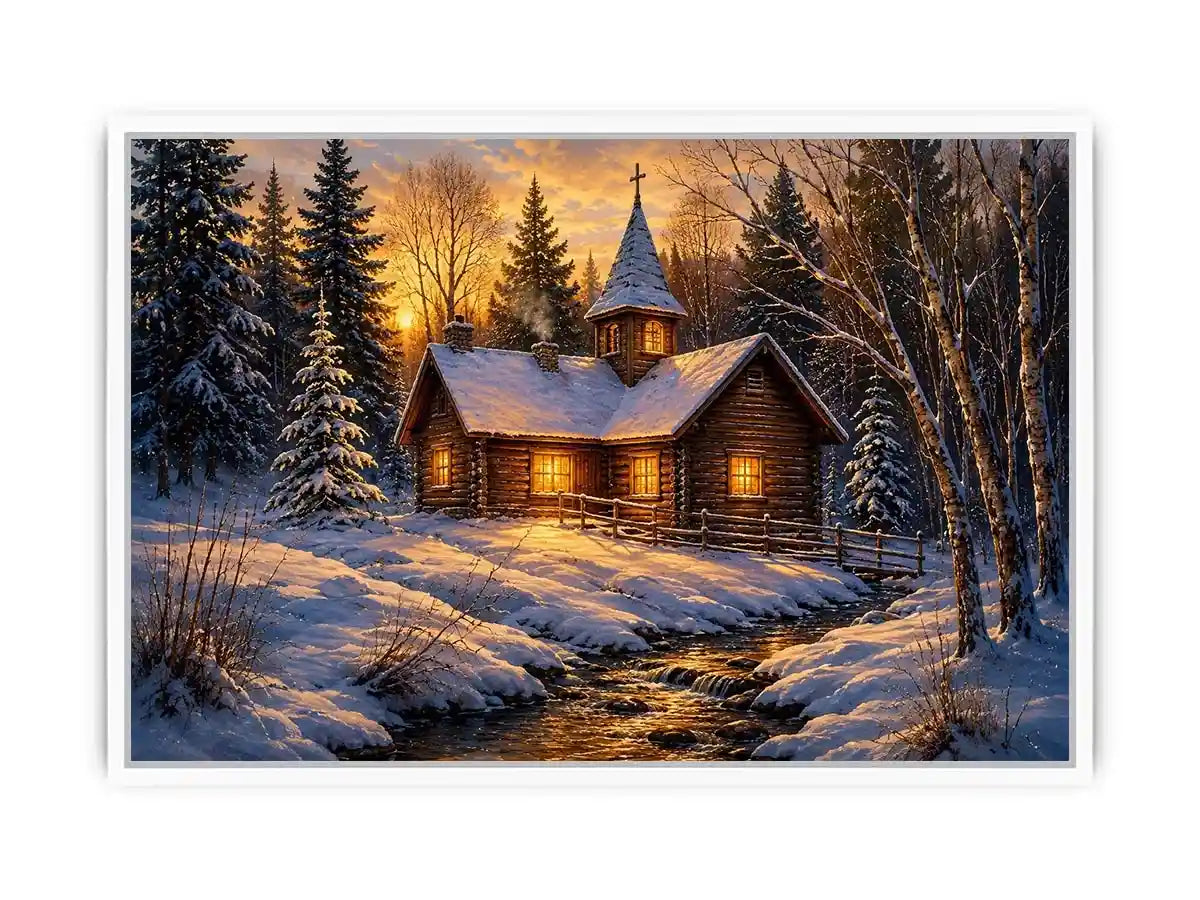 Chruch In Woods Canvas Print