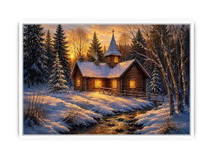 Chruch In Woods Canvas Print